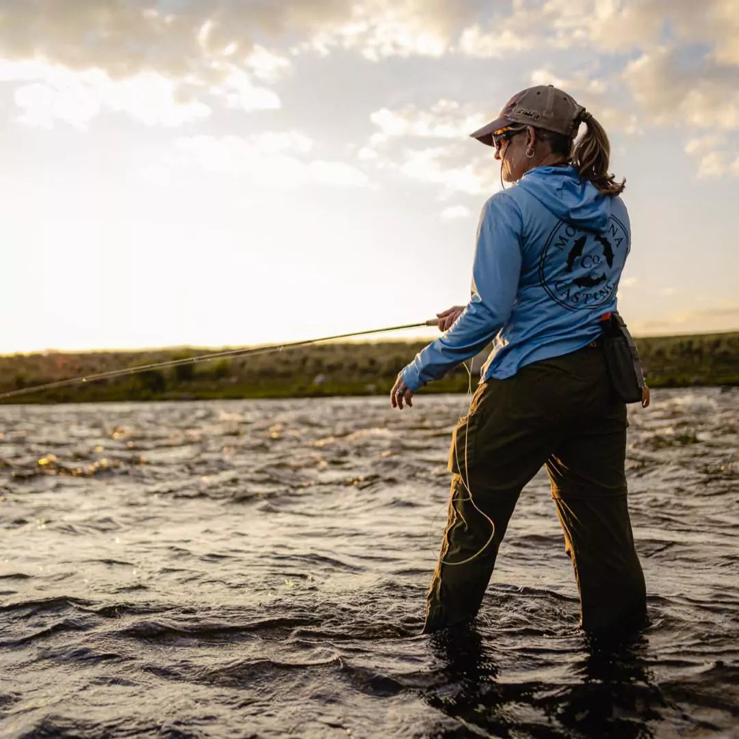 Fly Fisher Wearing Functional Fly Fishing Apparel