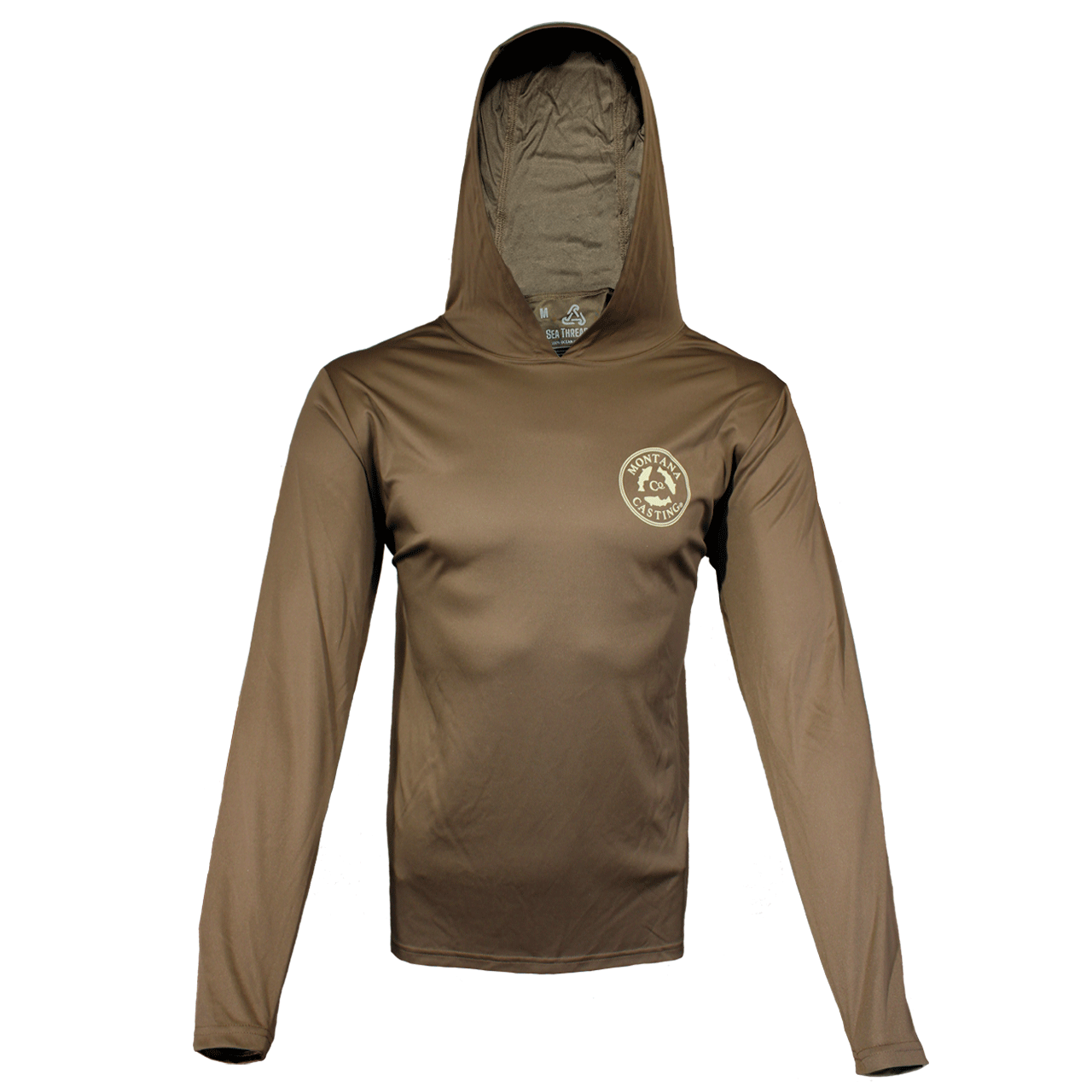 Grizzly Brown Fly Fishing Hoodie Hood Up View