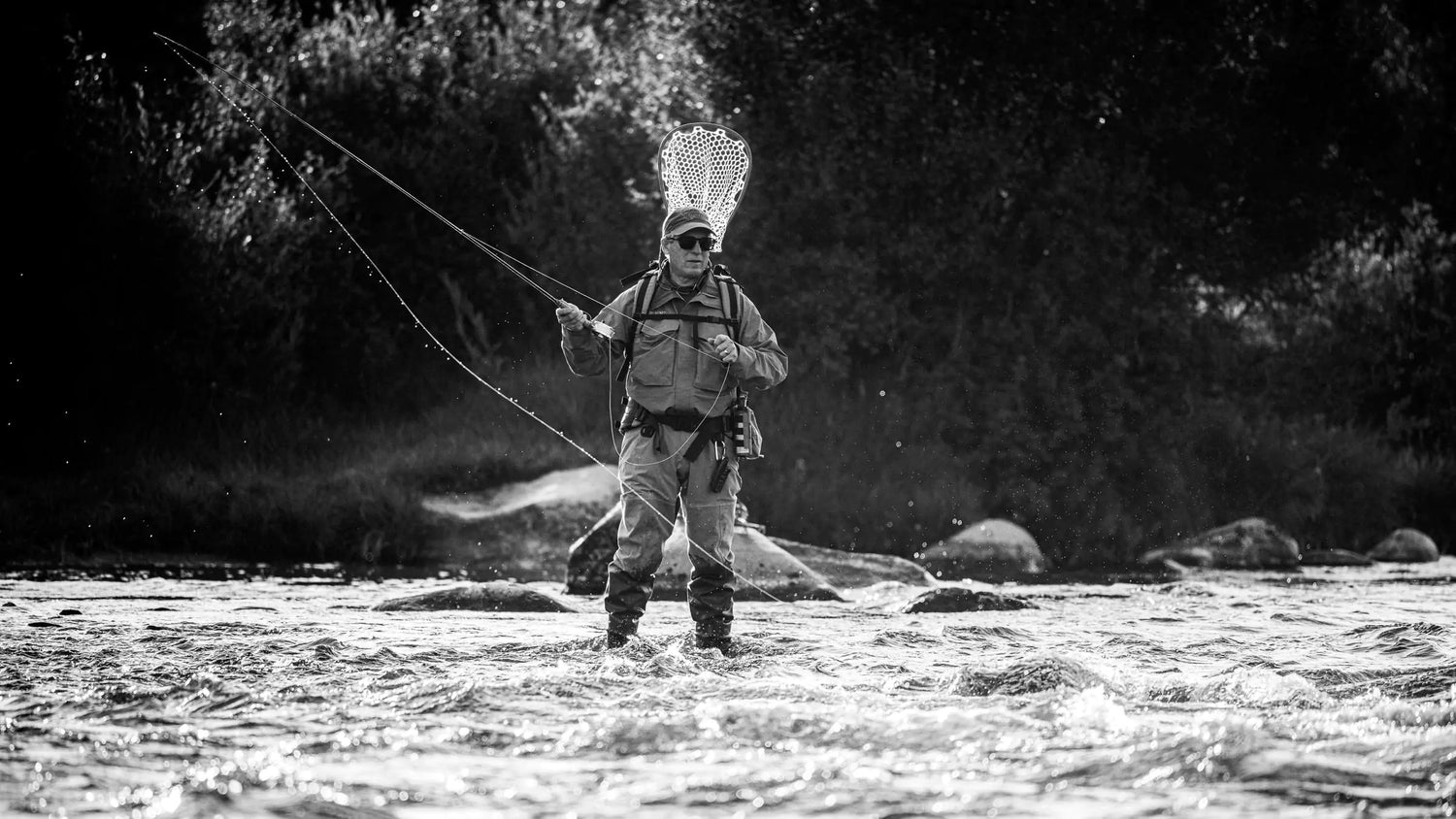 Fly Fishing in a River in the Western U.S.