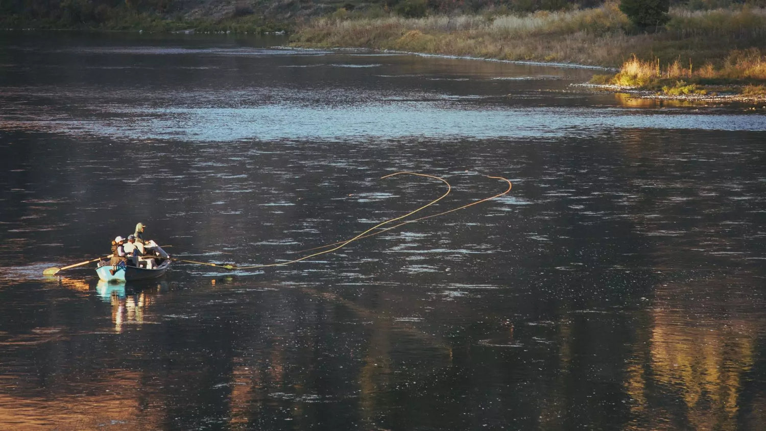 Fly Fishing in a Drift Boat Casting Fly Line