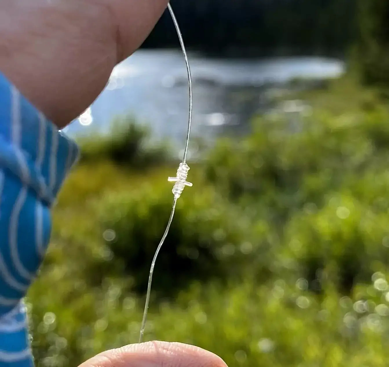 A blood knot can be used to tie tippet to tippet or tippet to leader.