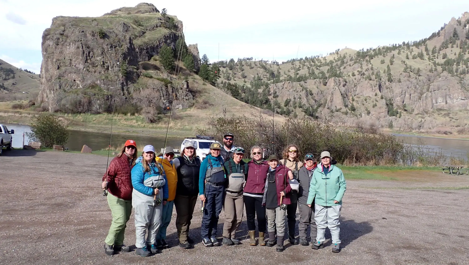 Women's Fly Fishing Clinic Participants at the Missouri River