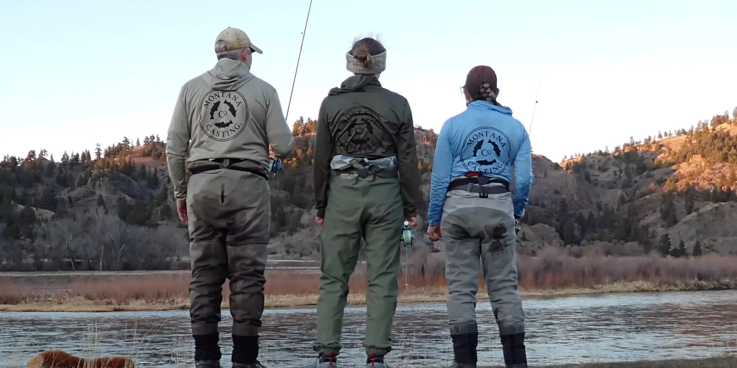 Three People Wearing Fly Fishing Hoodies by Simms