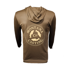 Grizzly Brown Fly Fishing Hoodie Back View