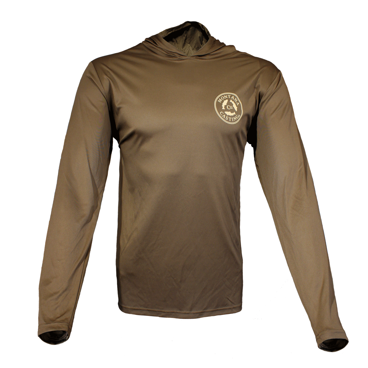 Grizzly Brown Fly Fishing Hoodie Front View