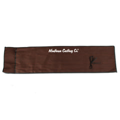 Brown cloth fly rod sock for 4-piece fly rod