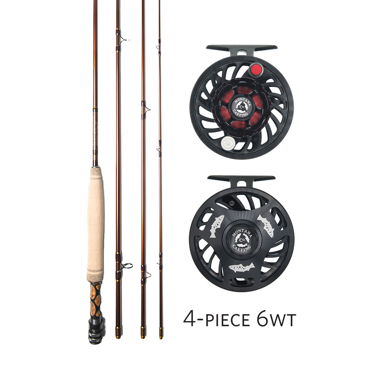 4-Piece 6 Weight Fly Rod Combo for Trout Fishing