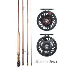 4-Piece 6 Weight Fly Rod Combo for Trout Fishing