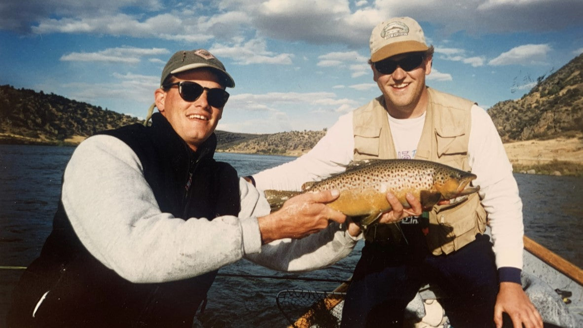 Company Founder Scott and Best Friend Craig Fly Fishing for Brown Trout