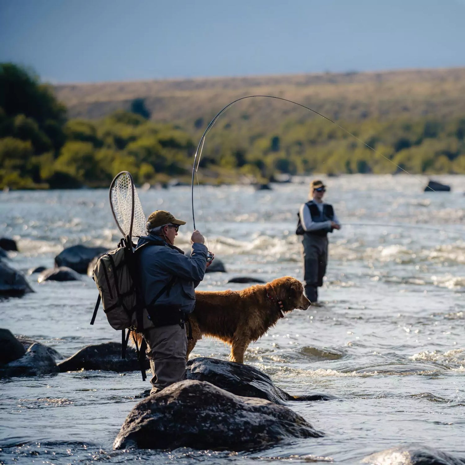 Man with Trout on a Dearborn Fly Rod