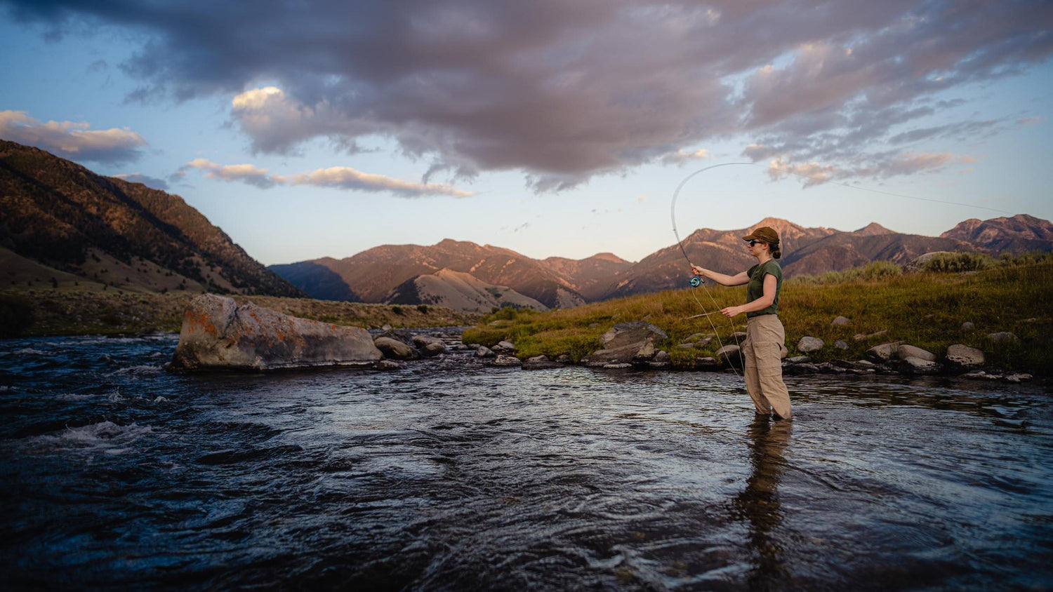 Fly Angler Making a Forward Cast