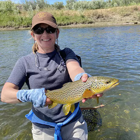Fly Fishing on the Missouri with a Montana Casting Co. Fly Rod - Holding a Brown Trout