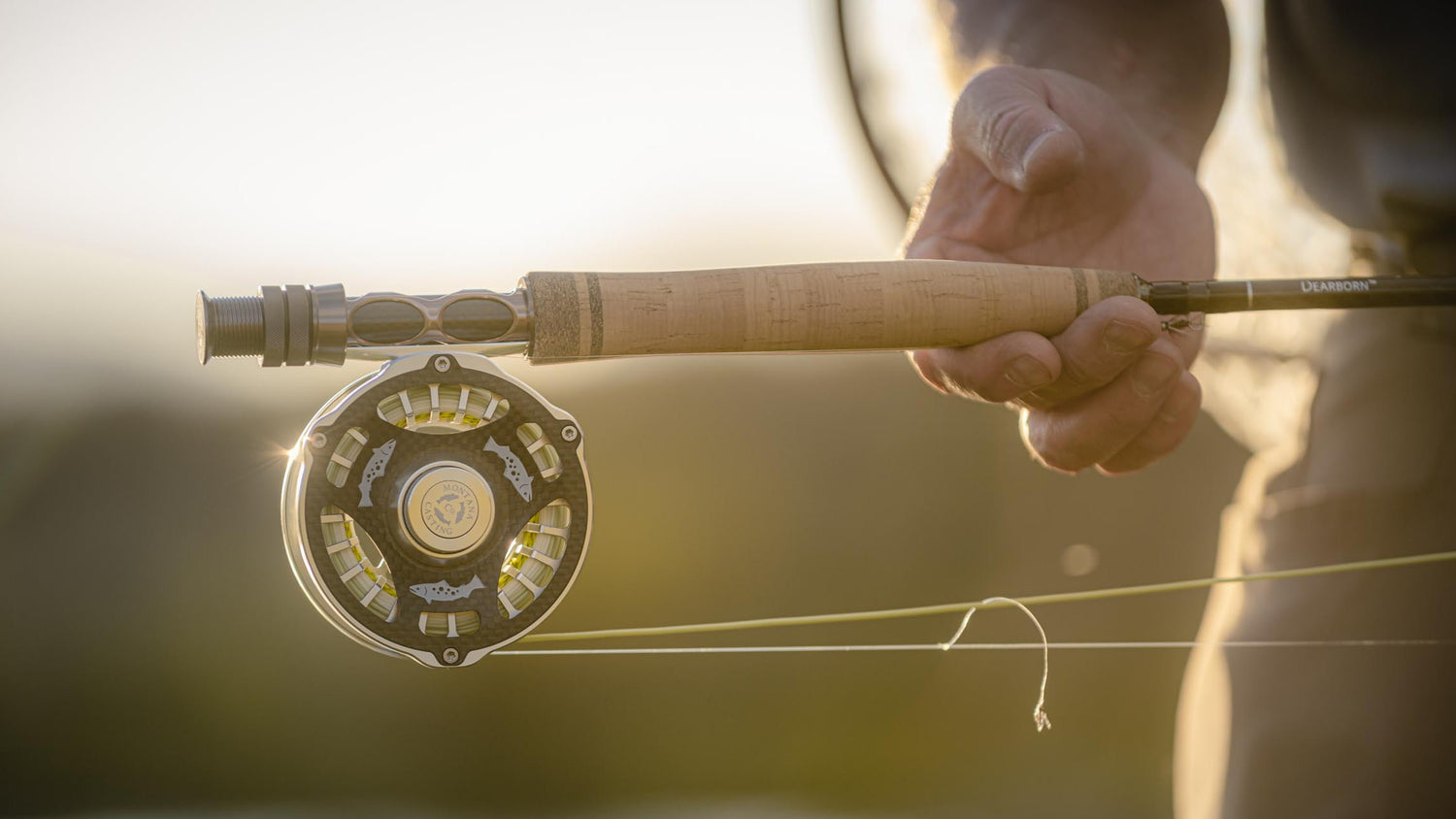 Fly Rod and Reel Combo by Montana Casting Co. Against a Blurred Background
