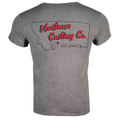 Fly Fishing Tee - Montana and Logo by Ouray/Color~Storm Grey