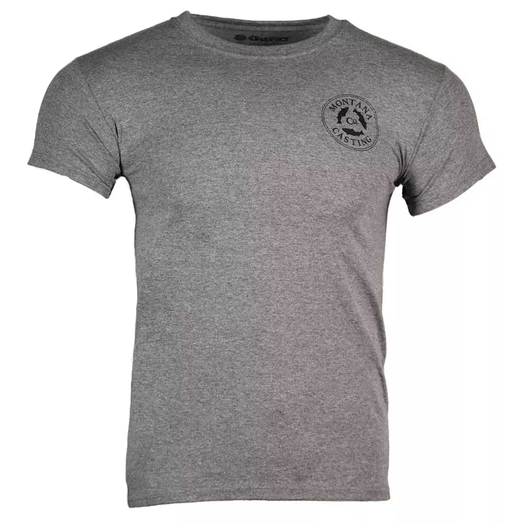 Fly Fishing Tee - Montana and Logo by Ouray/Color~Storm Grey