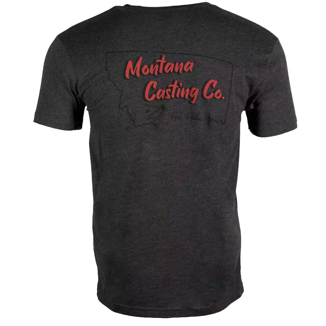 Montana Fishing Shirt, 2XL, XXL, I Fish MT Black and Red, 100