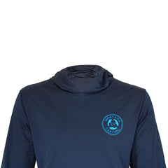 Close Up of Blue Montana Casting Co. Sea Threads Hoodie