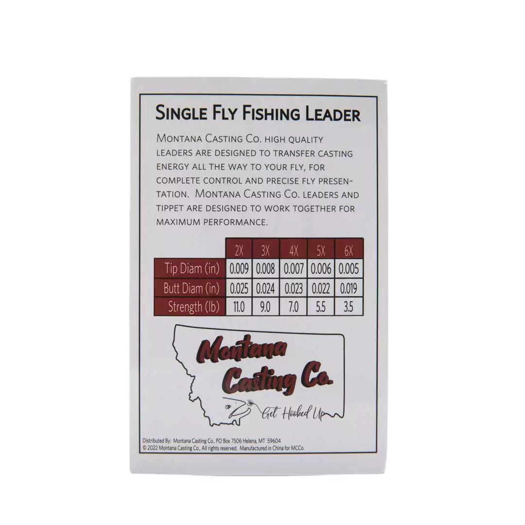 HERCULES Nylon Pre-Tied Fly Fishing Tapered Leader Line with Loop 6 Pack  7.5 FT 