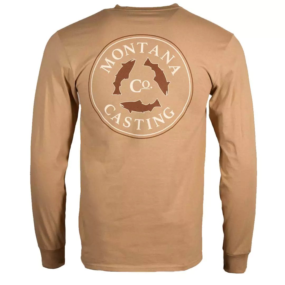Montana Casting Co. Logo Long Sleeve T-Shirt in Sand Back