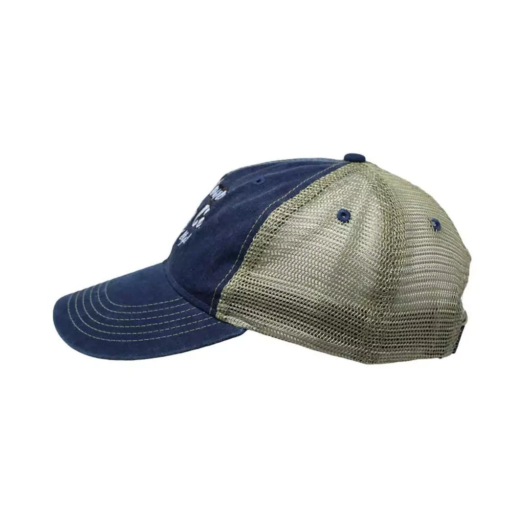 Montana Casting Co. Mesh-Back Hat/Color~Stonewashed Blue with Blue