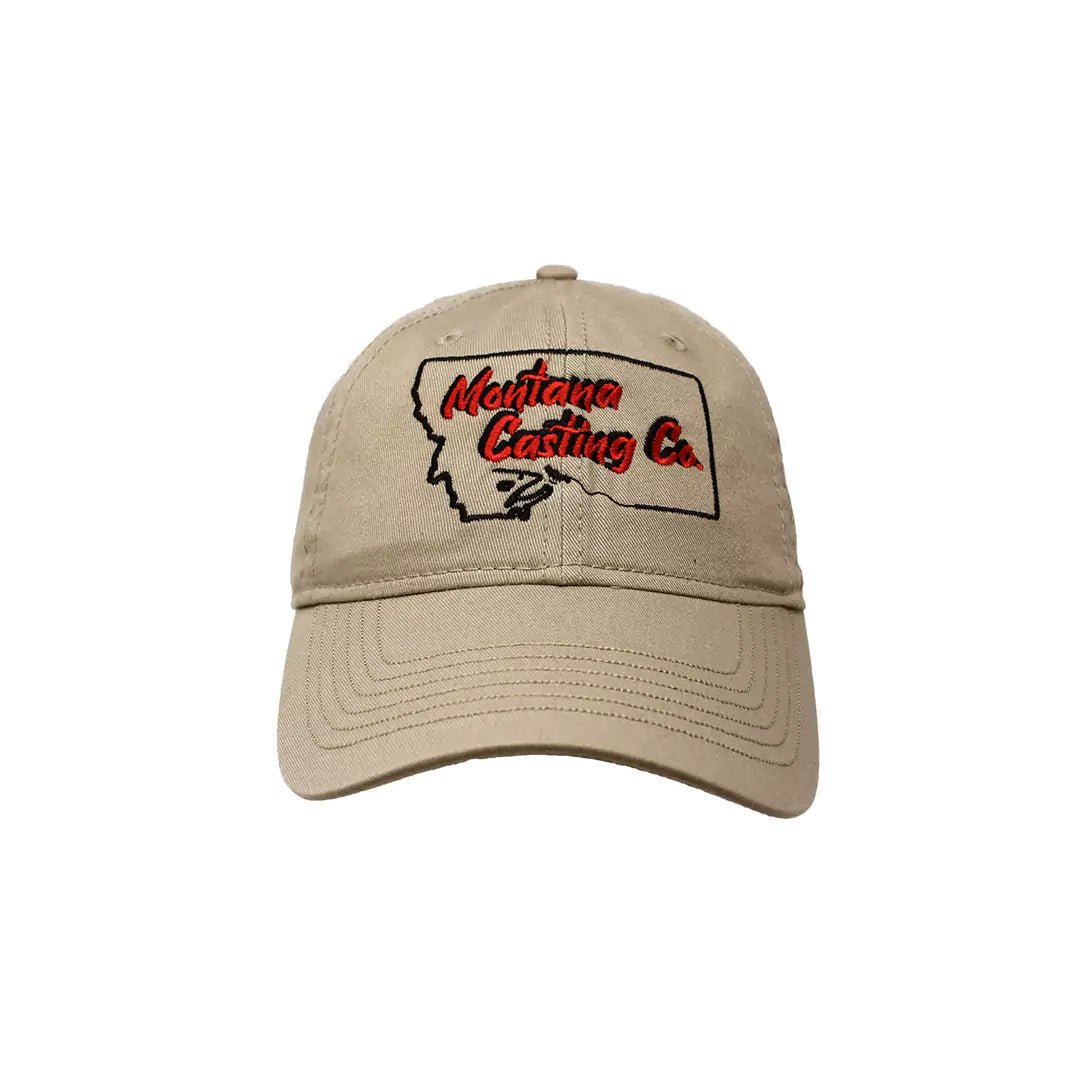 Montana Baseball Cap/Color~Khaki with Red on the Side