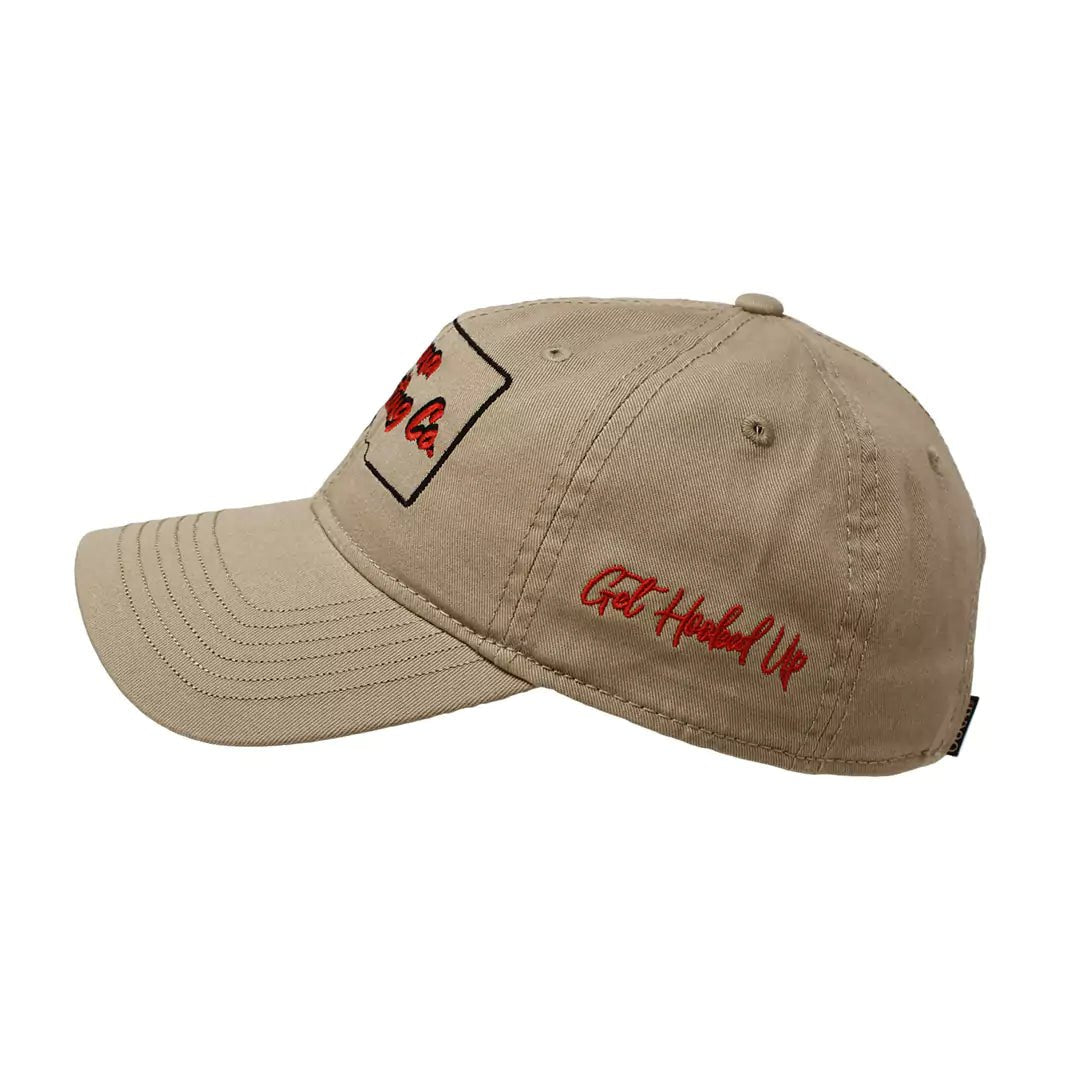 Montana Baseball Cap/Color~Khaki with Red on the Side