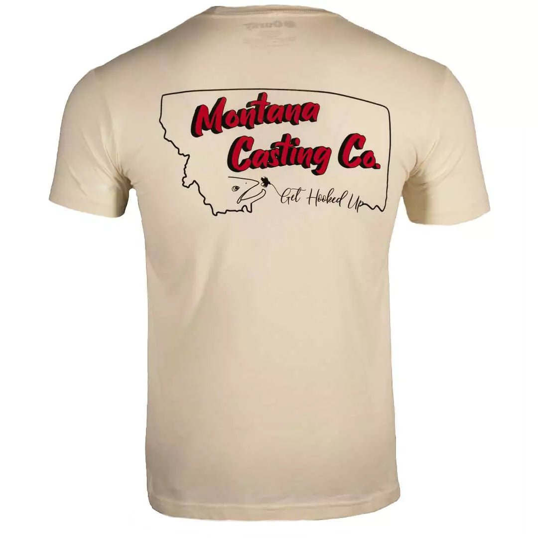 Fly Fishing Tee - Montana and Logo by Ouray/Color~Sheer Wheatgrass