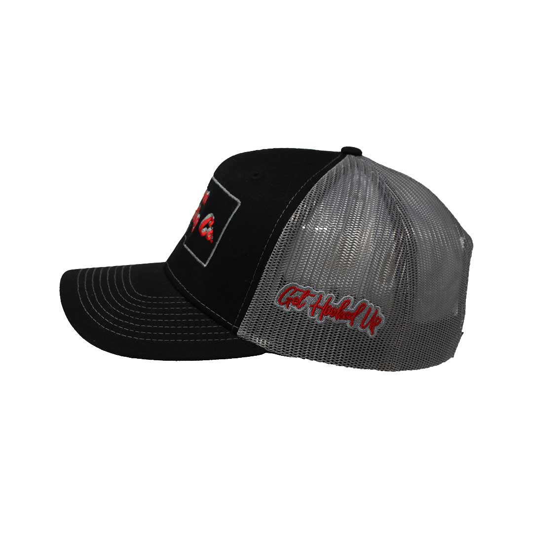 Montana Trucker Hat Black With Red Front View