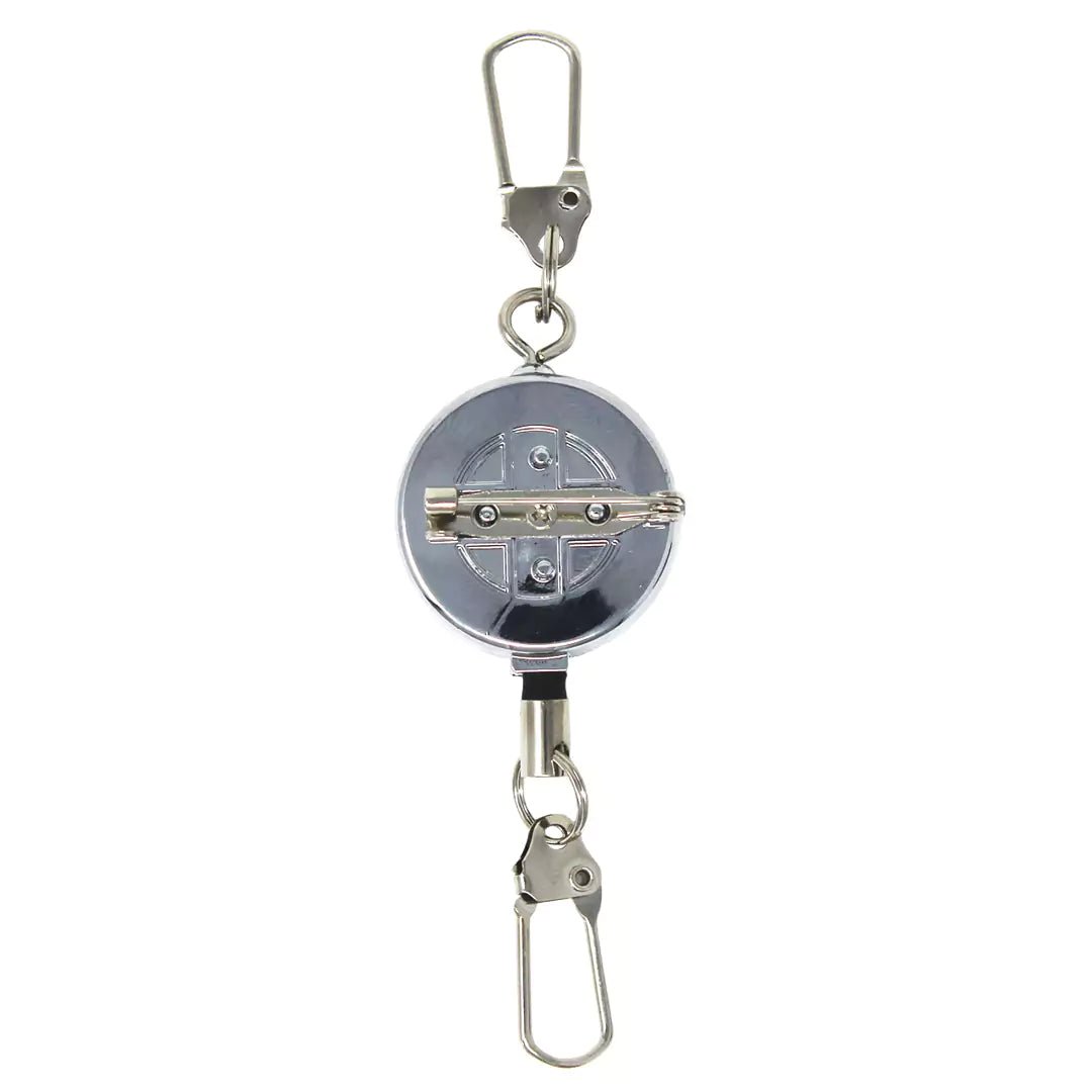 Retractable Badge Holder Fly Fishing Zinger with Carabiner with 23 inch  Cord Retainer Metal Retractor Tool Key Chain Reel Clip for Outdoor